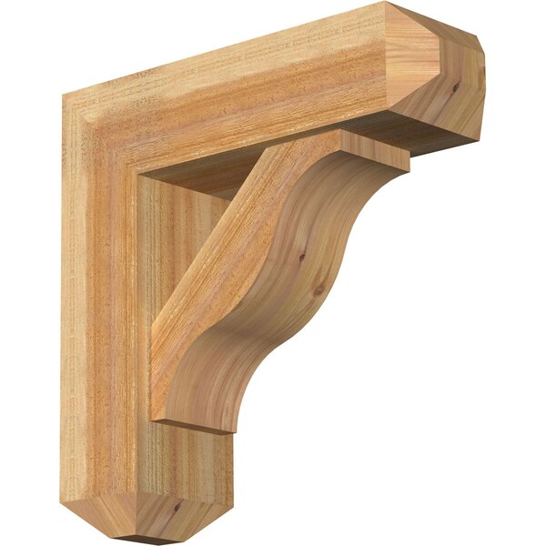Ekena Millwork Funston Craftsman Rough Sawn Bracket w/ Offset Brace, Western Red Cedar, 8"W x 26"D x 26"H BKT0806X26X26FST04RWR - main